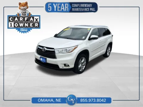 White 2015 Toyota Highlander Limited for sale in Omaha, NE