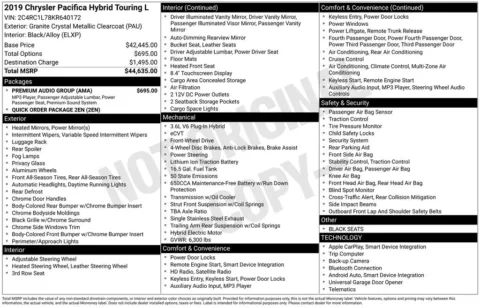 Photos of 2019 Chrysler Pacifica Hybrid Touring L for sale in Atlantic, IA at Gregg Young Atlantic