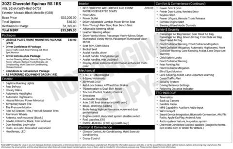 Photos of 2022 Chevrolet Equinox RS for sale in Atlantic, IA at Gregg Young Atlantic