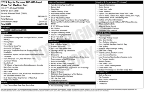 Photos of 2024 Toyota Tacoma TRD Off-Road for sale in Indianola, IA at Gregg Young Buick GMC Indianola