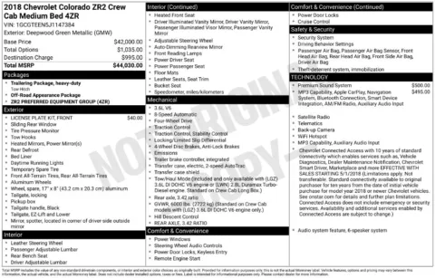 Photos of 2018 Chevrolet Colorado ZR2 for sale in Indianola, IA at Gregg Young Buick GMC Indianola