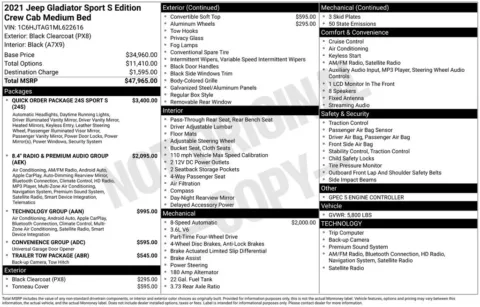 Photos of 2021 Jeep Gladiator Sport for sale in Indianola, IA at Gregg Young Buick GMC Indianola