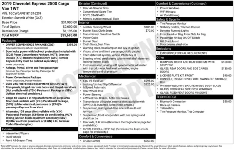 Photos of 2019 Chevrolet Express 2500 Work Van for sale in Newton, IA at Gregg Young Newton