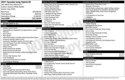 Photos of 2021 Hyundai Ioniq Hybrid SE for sale in Newton, IA at Gregg Young Newton