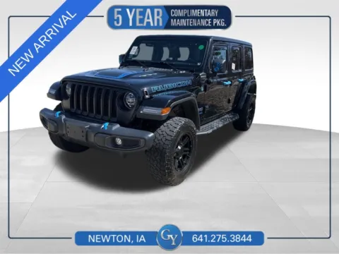 Black 2021 Jeep Wrangler Unlimited Rubicon 4xe for sale in Newton, IA