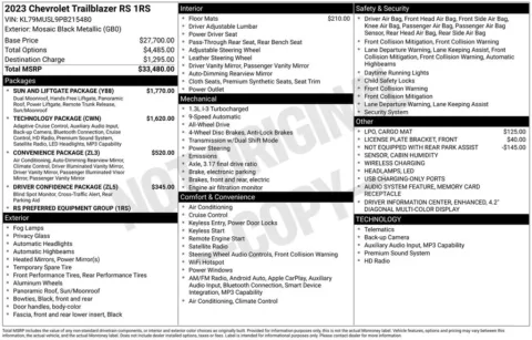 Photos of 2023 Chevrolet TrailBlazer RS for sale in Newton, IA at Gregg Young Newton