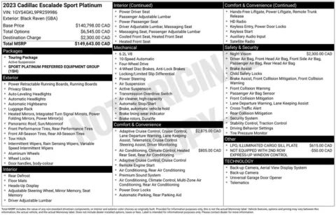 Photos of 2023 Cadillac Escalade Sport Platinum for sale in Newton, IA at Gregg Young Newton