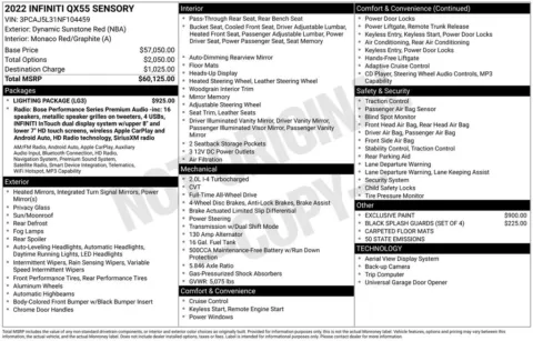 Photos of 2022 INFINITI QX55 SENSORY for sale in Newton, IA at Gregg Young Newton