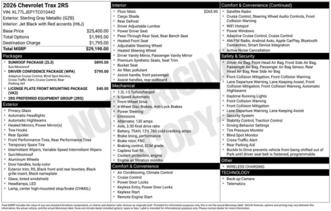 Photos of 2026 Chevrolet Trax 2RS for sale in Norwalk, IA at Gregg Young Chevrolet of Norwalk