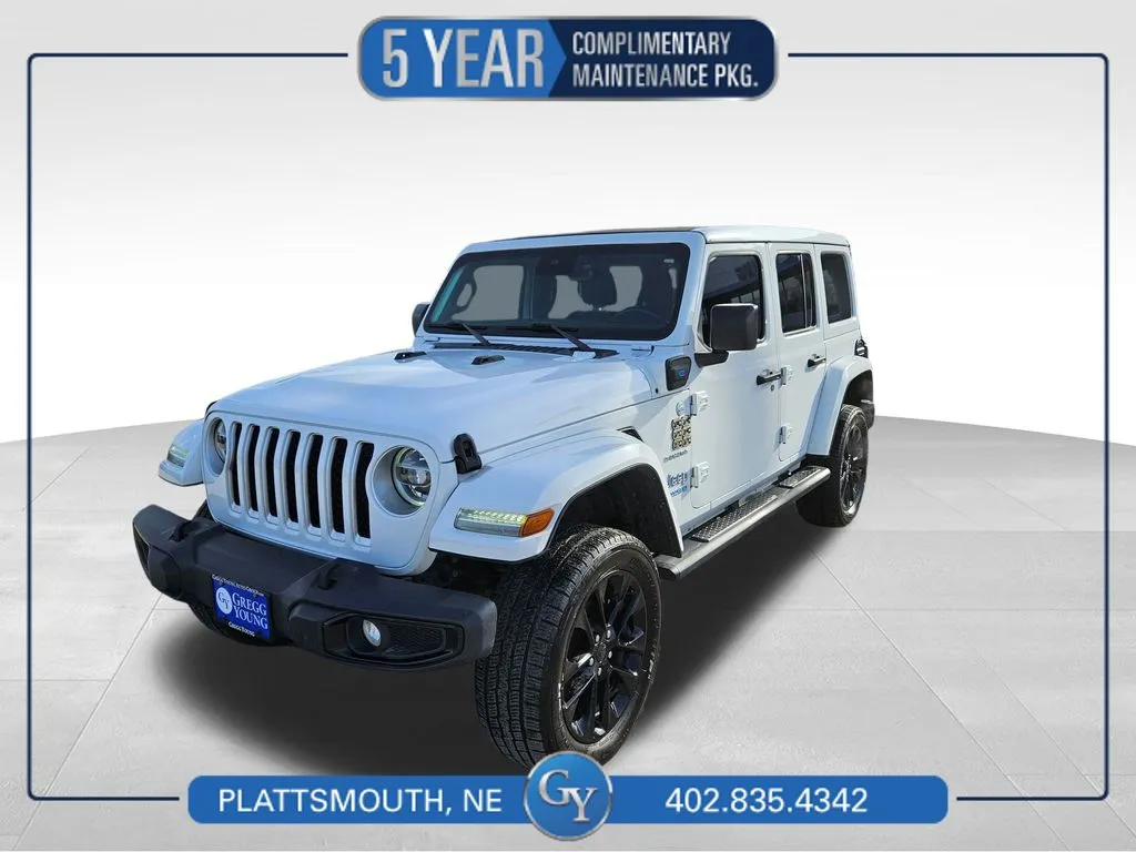 White 2021 Jeep Wrangler Unlimited Sahara 4xe for sale in Plattsmouth, NE