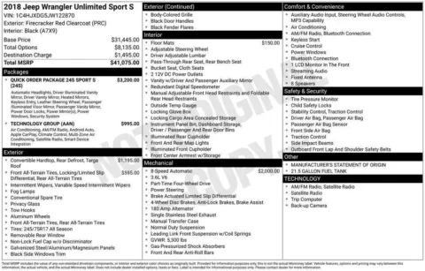 Photos of 2018 Jeep Wrangler Unlimited Sport S for sale in Plattsmouth, NE at Gregg Young Plattsmouth