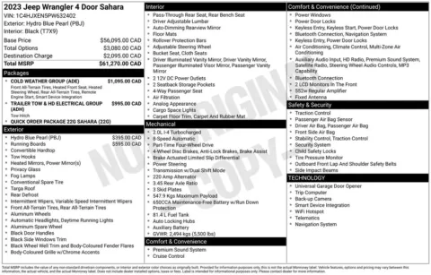 Photos of 2023 Jeep Wrangler Sahara for sale in Plattsmouth, NE at Gregg Young Chevrolet Of Plattsmouth