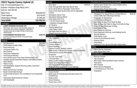 Photos of 2023 Toyota Camry Hybrid LE for sale in Plattsmouth, NE at Gregg Young Chevrolet Of Plattsmouth