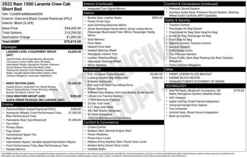 Photos of 2022 Ram 1500 Laramie for sale in Abrams, WI at Gregg Young Abrams Chrysler Dodge Jeep Ram