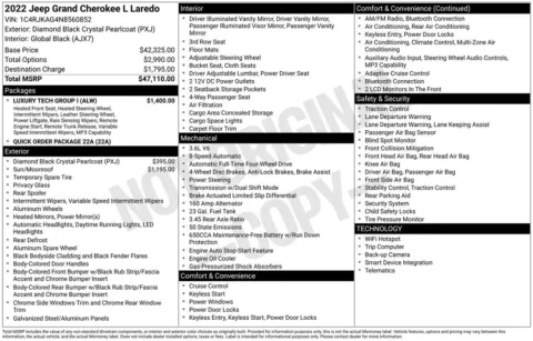 Photos of 2022 Jeep Grand Cherokee L Laredo for sale in Abrams, WI at Gregg Young Abrams Chrysler Dodge Jeep Ram