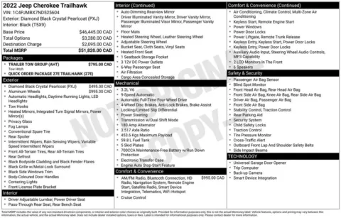 Photos of 2022 Jeep Cherokee Trailhawk for sale in Abrams, WI at Gregg Young Abrams Chrysler Dodge Jeep Ram