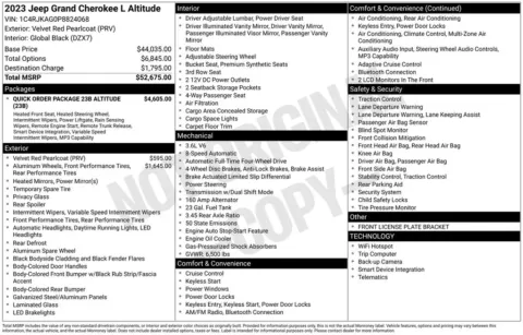 Photos of 2023 Jeep Grand Cherokee L Altitude for sale in Abrams, WI at Gregg Young Abrams Chrysler Dodge Jeep Ram