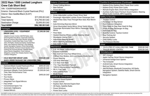 Photos of 2022 Ram 1500 Laramie Longhorn for sale in Abrams, WI at Gregg Young Abrams Chrysler Dodge Jeep Ram