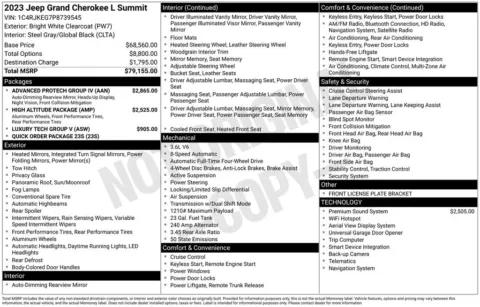 Photos of 2023 Jeep Grand Cherokee L Summit for sale in Abrams, WI at Gregg Young Abrams Chrysler Dodge Jeep Ram