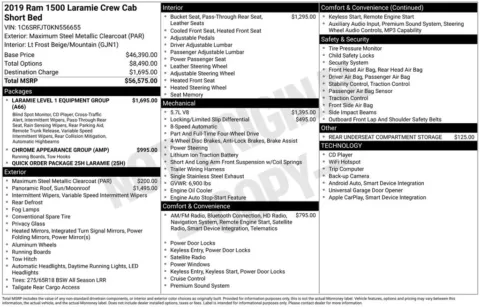 Photos of 2019 Ram 1500 Laramie for sale in Abrams, WI at Gregg Young Abrams Chrysler Dodge Jeep Ram