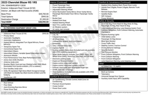 Photos of 2023 Chevrolet Blazer RS for sale in Abrams, WI at Gregg Young Abrams Chrysler Dodge Jeep Ram