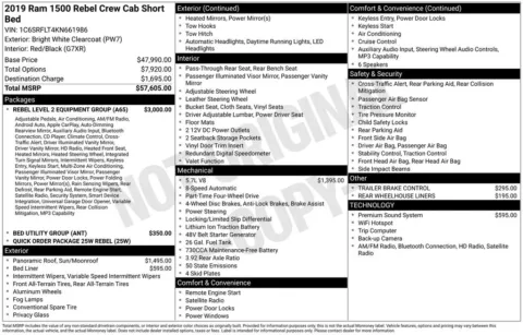 Photos of 2019 Ram 1500 Rebel for sale in Abrams, WI at Gregg Young Abrams Chrysler Dodge Jeep Ram