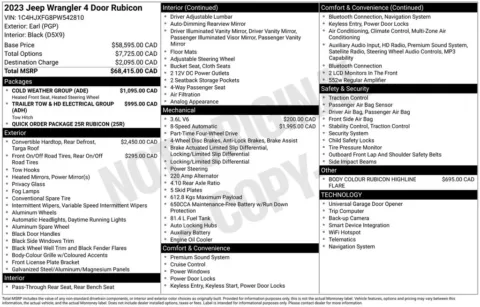 Photos of 2023 Jeep Wrangler Rubicon for sale in Abrams, WI at Gregg Young Abrams Chrysler Dodge Jeep Ram