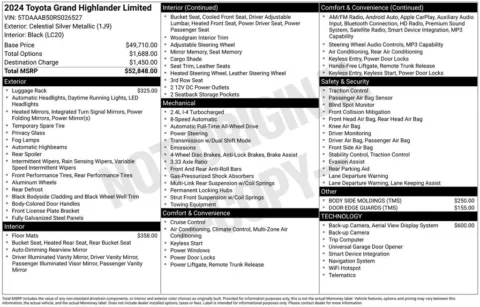 Photos of 2024 Toyota Grand Highlander Limited for sale in Abrams, WI at Gregg Young Abrams Chrysler Dodge Jeep Ram