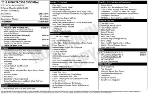 Photos of 2019 INFINITI QX50 ESSENTIAL for sale in Abrams, WI at Gregg Young Abrams Chrysler Dodge Jeep Ram