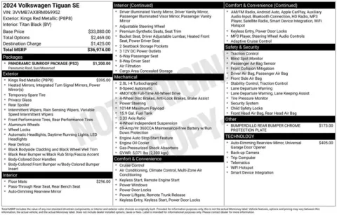 Photos of 2024 Volkswagen Tiguan 2.0T SE for sale in Abrams, WI at Gregg Young Abrams Chrysler Dodge Jeep Ram