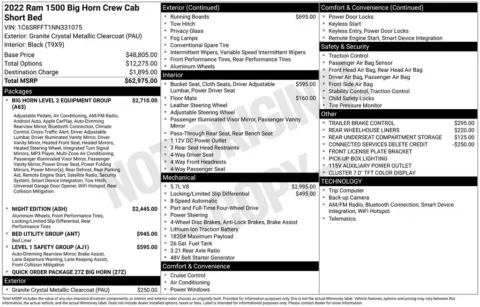 Photos of 2022 Ram 1500 Big Horn/Lone Star for sale in Abrams, WI at Gregg Young Abrams Chrysler Dodge Jeep Ram