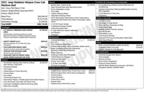 Photos of 2021 Jeep Gladiator Mojave for sale in Abrams, WI at Gregg Young Abrams Chrysler Dodge Jeep Ram