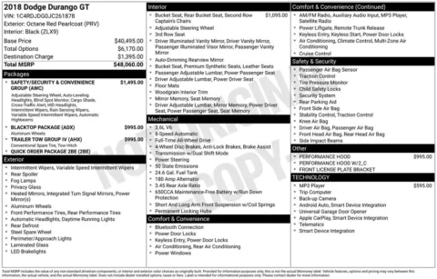 Photos of 2018 Dodge Durango GT for sale in Abrams, WI at Gregg Young Abrams Chrysler Dodge Jeep Ram