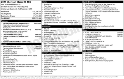 Photos of 2024 Chevrolet Blazer RS for sale in Abrams, WI at Gregg Young Abrams Chrysler Dodge Jeep Ram