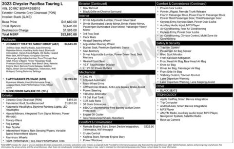 Photos of 2023 Chrysler Pacifica Touring L for sale in Abrams, WI at Gregg Young Abrams Chrysler Dodge Jeep Ram