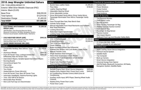 Photos of 2018 Jeep Wrangler Unlimited Sahara for sale in Abrams, WI at Gregg Young Abrams Chrysler Dodge Jeep Ram