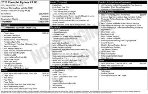 Photos of 2023 Chevrolet Equinox LS for sale in Abrams, WI at Gregg Young Abrams Chrysler Dodge Jeep Ram