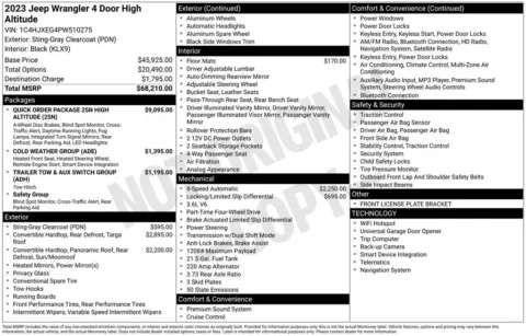 Photos of 2023 Jeep Wrangler Altitude for sale in Abrams, WI at Gregg Young Abrams Chrysler Dodge Jeep Ram