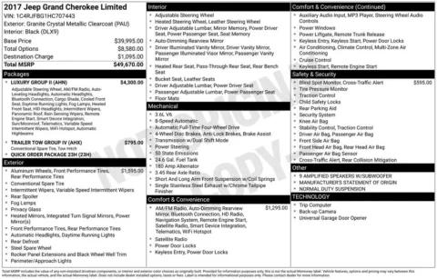 Photos of 2017 Jeep Grand Cherokee Limited for sale in Abrams, WI at Gregg Young Abrams Chrysler Dodge Jeep Ram