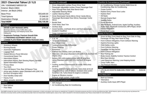 Photos of 2021 Chevrolet Tahoe LS for sale in Abrams, WI at Gregg Young Abrams Chrysler Dodge Jeep Ram