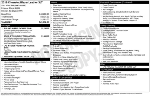 Photos of 2019 Chevrolet Blazer for sale in Abrams, WI at Gregg Young Abrams Chrysler Dodge Jeep Ram