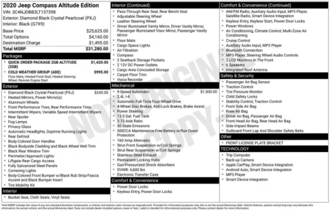 Photos of 2020 Jeep Compass Altitude for sale in Abrams, WI at Gregg Young Abrams Chrysler Dodge Jeep Ram