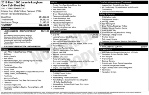 Photos of 2019 Ram 1500 Laramie Longhorn for sale in Abrams, WI at Gregg Young Abrams Chrysler Dodge Jeep Ram