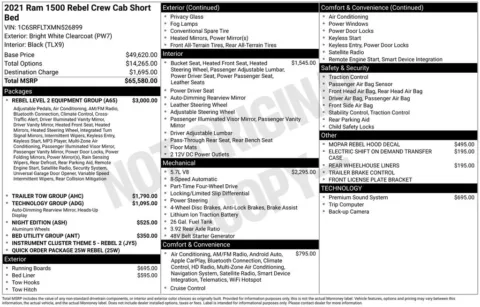 Photos of 2021 Ram 1500 Rebel for sale in Abrams, WI at Gregg Young Abrams Chrysler Dodge Jeep Ram