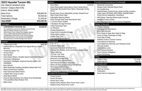 Photos of 2022 Hyundai Tucson SEL for sale in Abrams, WI at Gregg Young Abrams Chrysler Dodge Jeep Ram