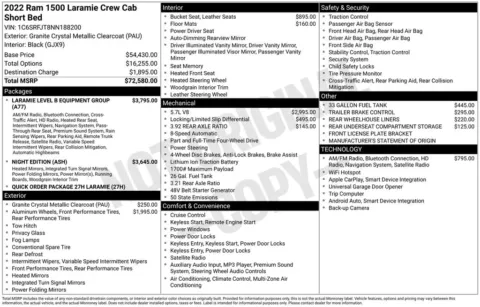 Photos of 2022 Ram 1500 Laramie for sale in Abrams, WI at Gregg Young Abrams Chrysler Dodge Jeep Ram