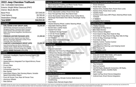 Photos of 2022 Jeep Cherokee Trailhawk for sale in Abrams, WI at Gregg Young Abrams Chrysler Dodge Jeep Ram