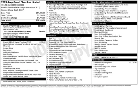 Photos of 2023 Jeep Grand Cherokee Limited for sale in Abrams, WI at Gregg Young Abrams Chrysler Dodge Jeep Ram