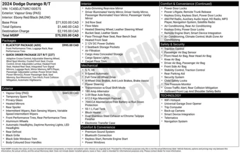 Photos of 2024 Dodge Durango R/T Plus for sale in Abrams, WI at Gregg Young Abrams Chrysler Dodge Jeep Ram