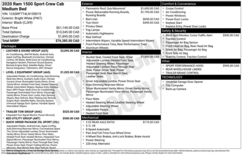 Photos of 2020 Ram 1500 Rebel for sale in Abrams, WI at Gregg Young Abrams Chrysler Dodge Jeep Ram